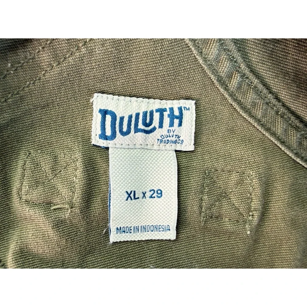 Duluth Trading Co DuluthFlex Fire Hose Bib Overalls Olive Green Womens XL-29 - Picture 11 of 11